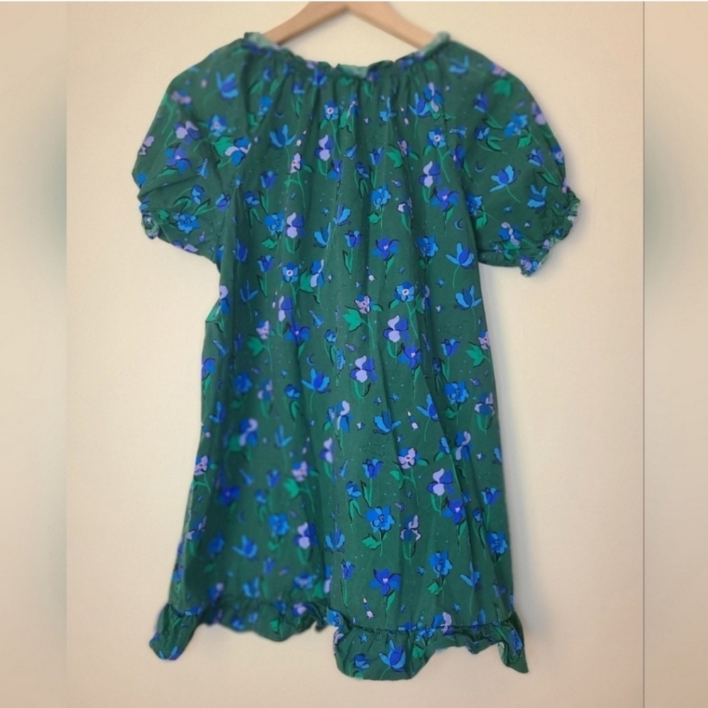 Hill House Katherine blue green floral mini dress, medium - Picture 2 of 5